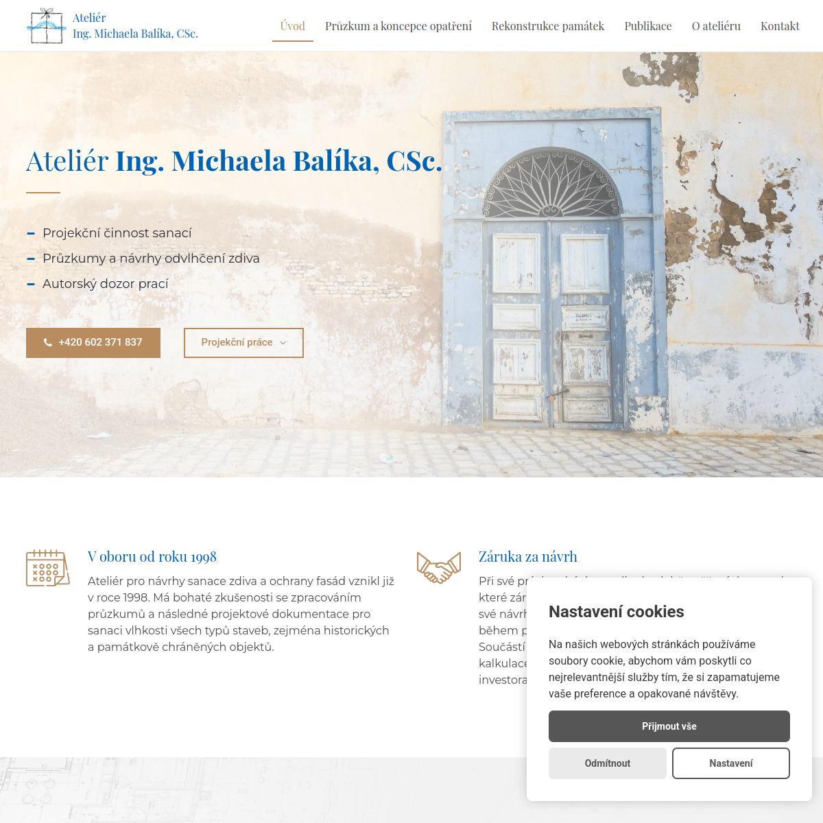 ATELIÉR ING. MICHAELA BALÍKA, CSc website