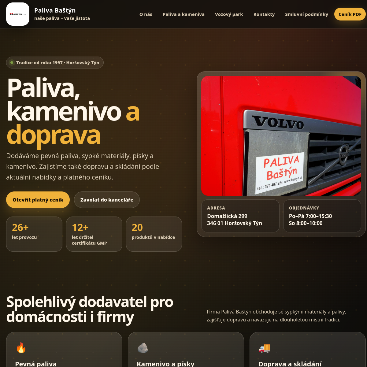 Paliva Bastyn website