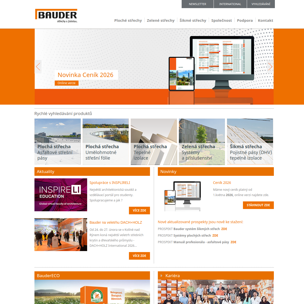 Bauder, s.r.o. website