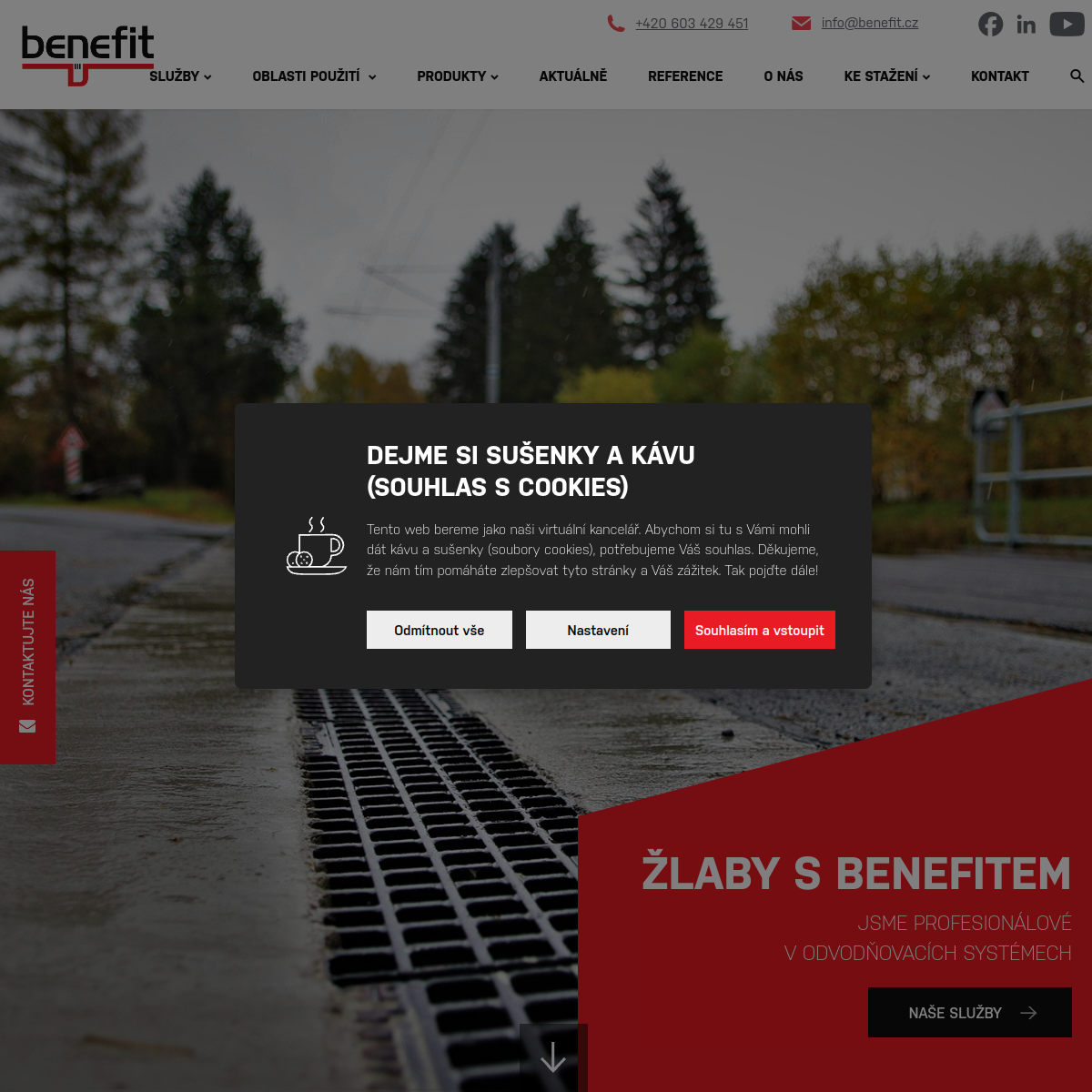 Benefit stavební prvky s.r.o. website