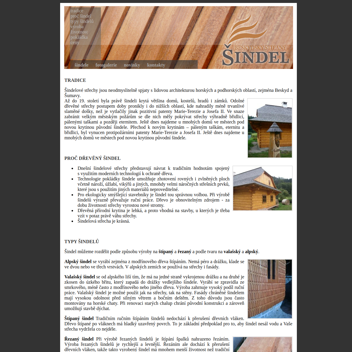 Beskydský šindel, s.r.o. website