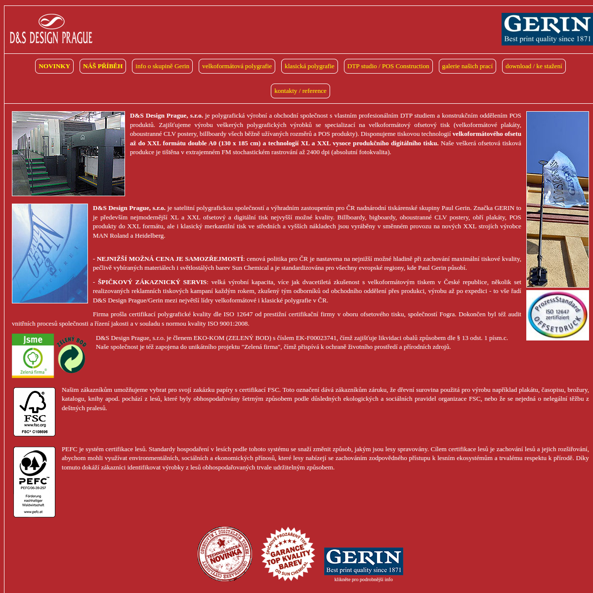 D&S Design Prague / Gerin website