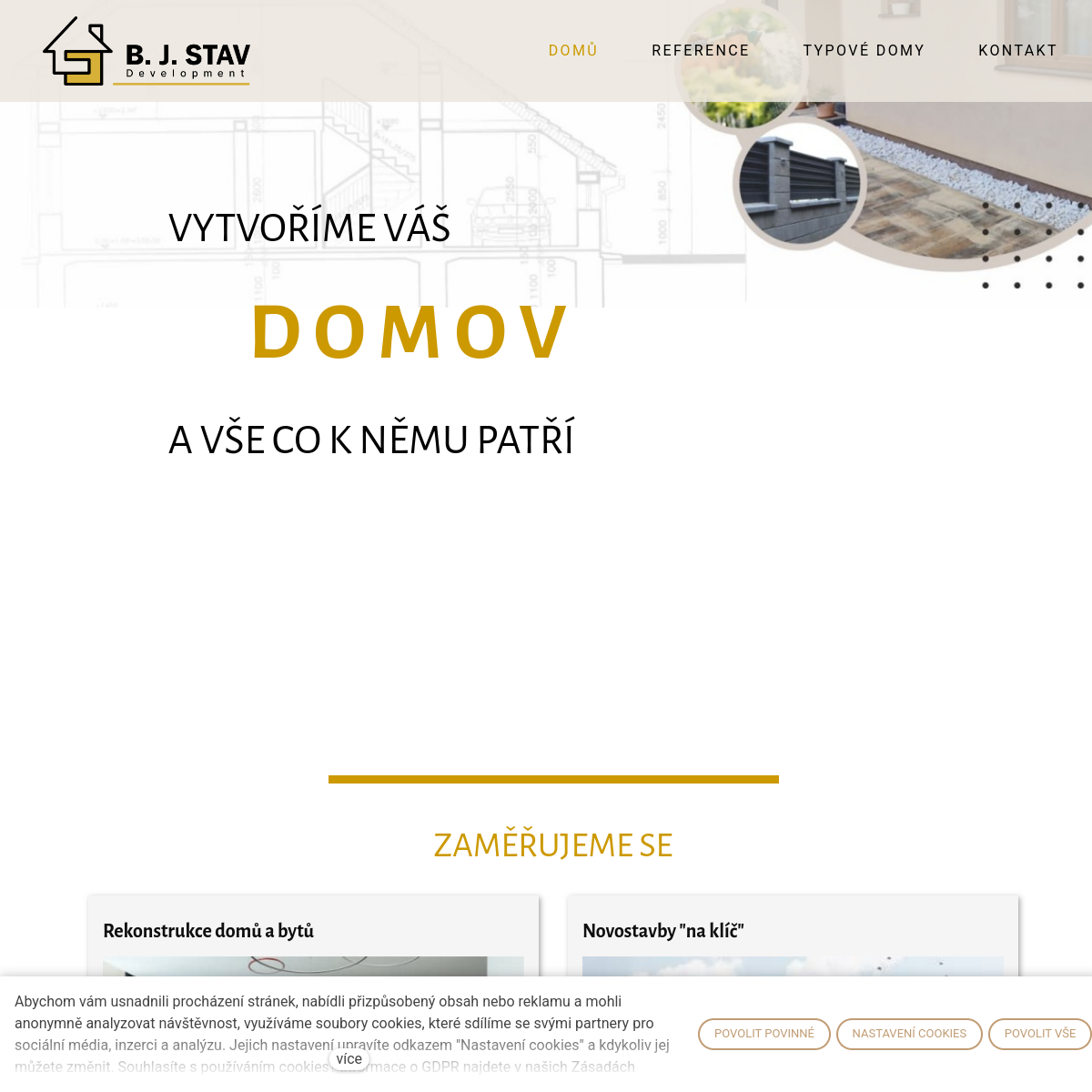 B.J. Stav a Development s.r.o. website