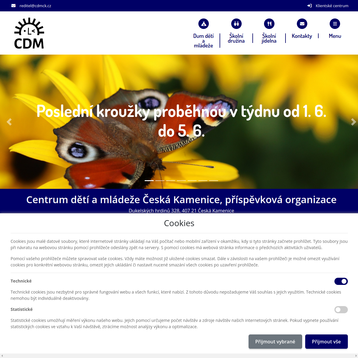 Centrum dětí a mládeže website