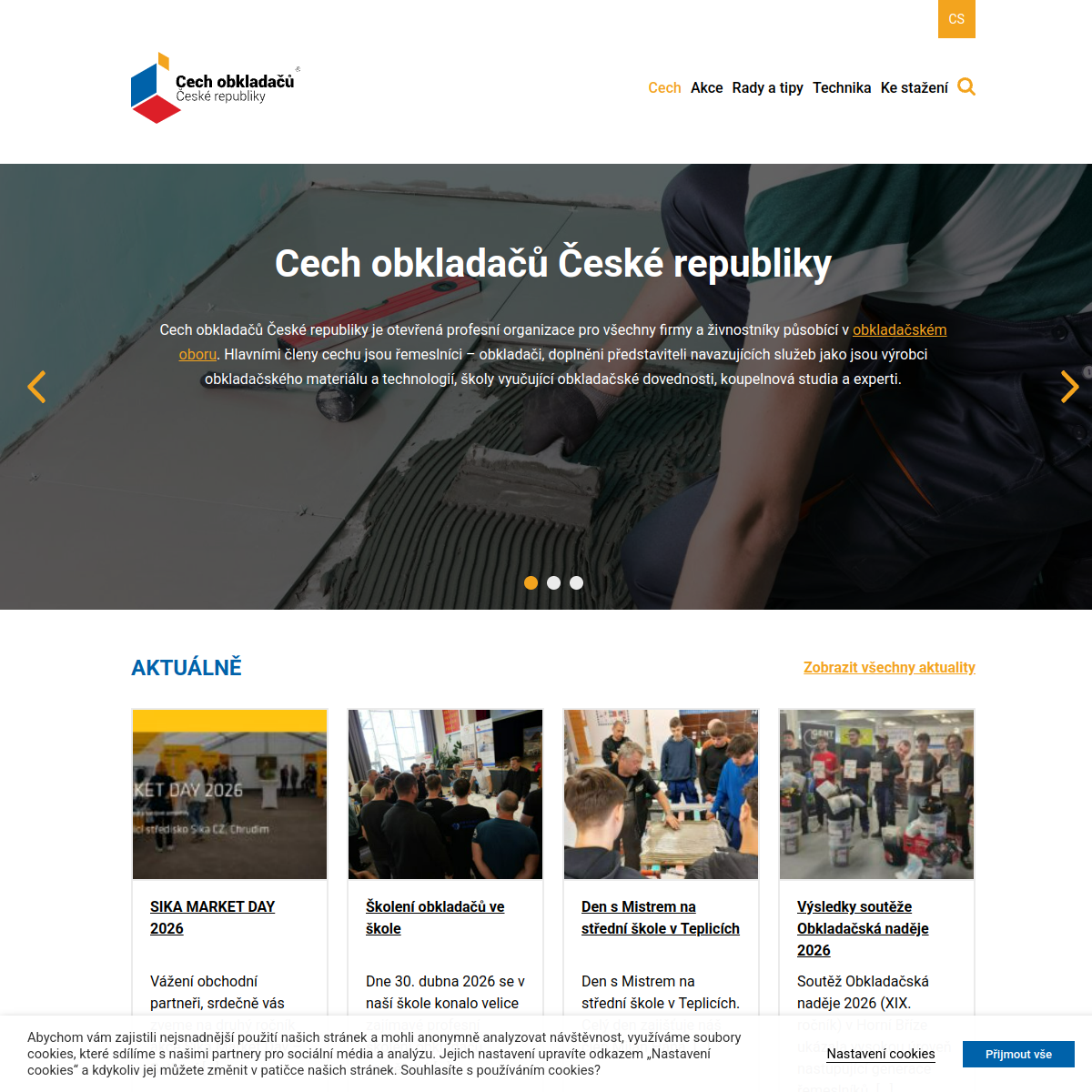 Cech obkladačů ČR website