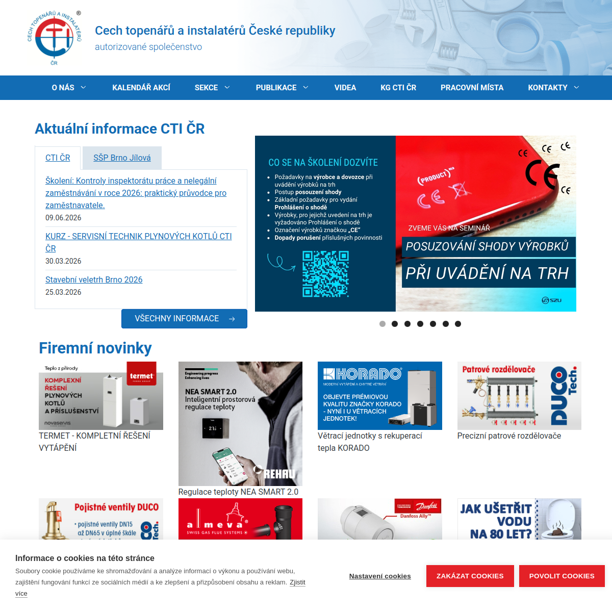 Cech topenářů a instalatérů České republiky website