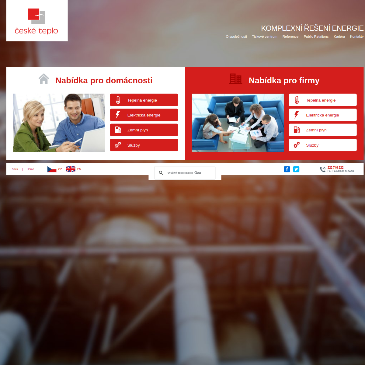České teplo, s.r.o. website