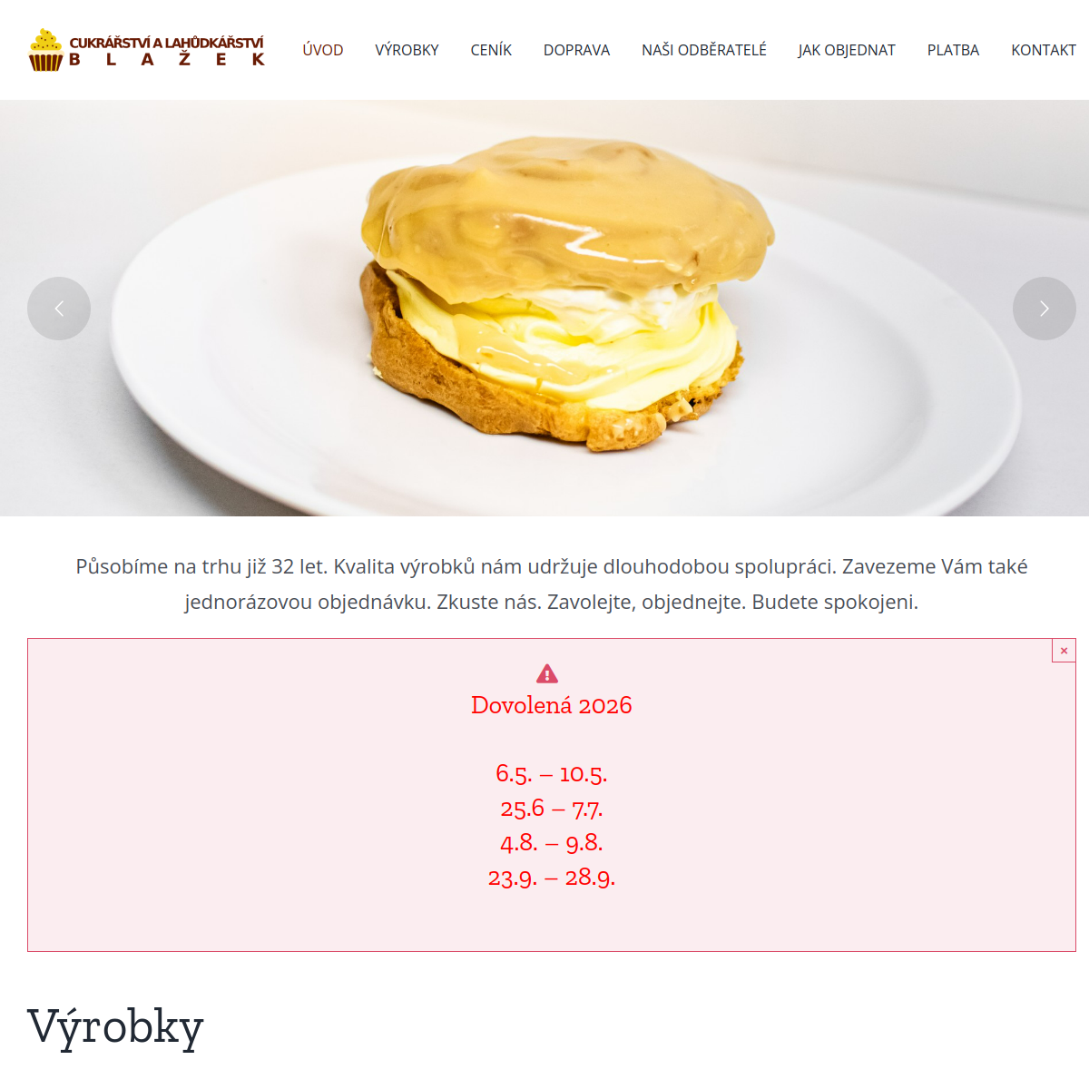 CUKRÁŘSTVÍ - Kostelecký a Pazdera, v.o.s. website