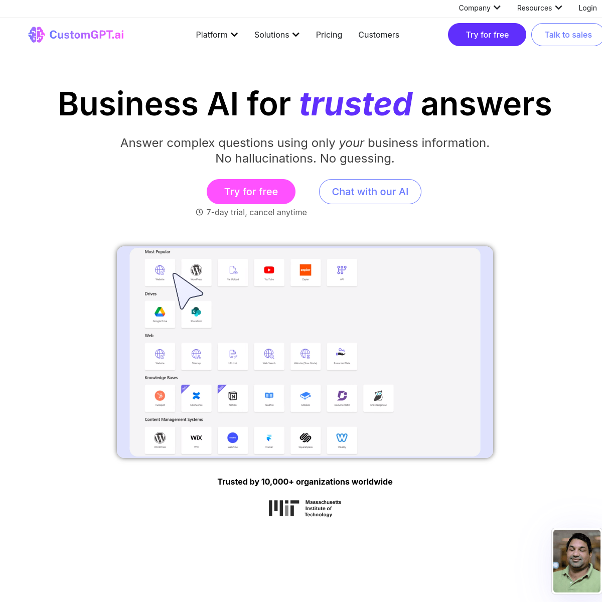 CustomGPT.ai screenshot 2