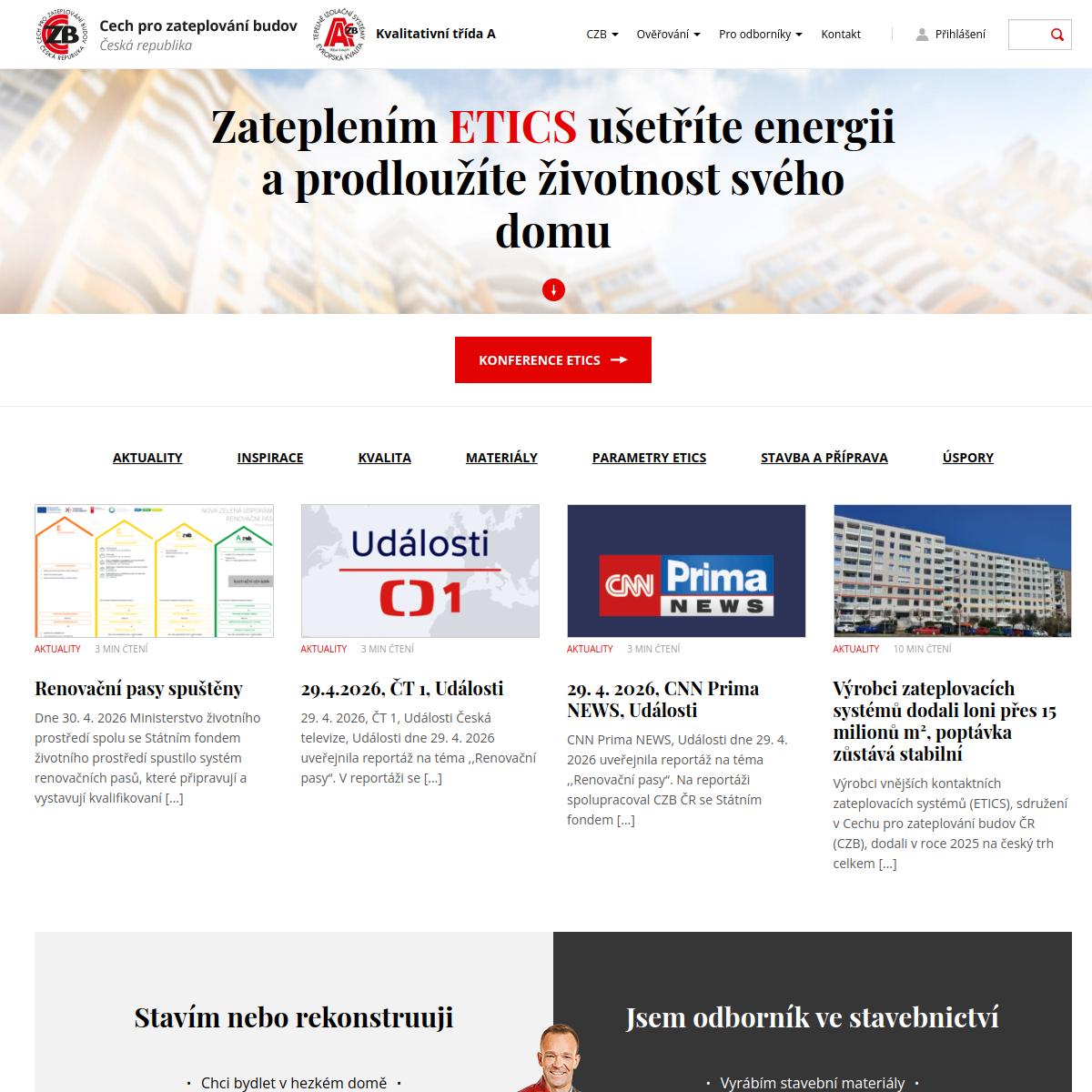 Cech pro zateplování budov ČR website