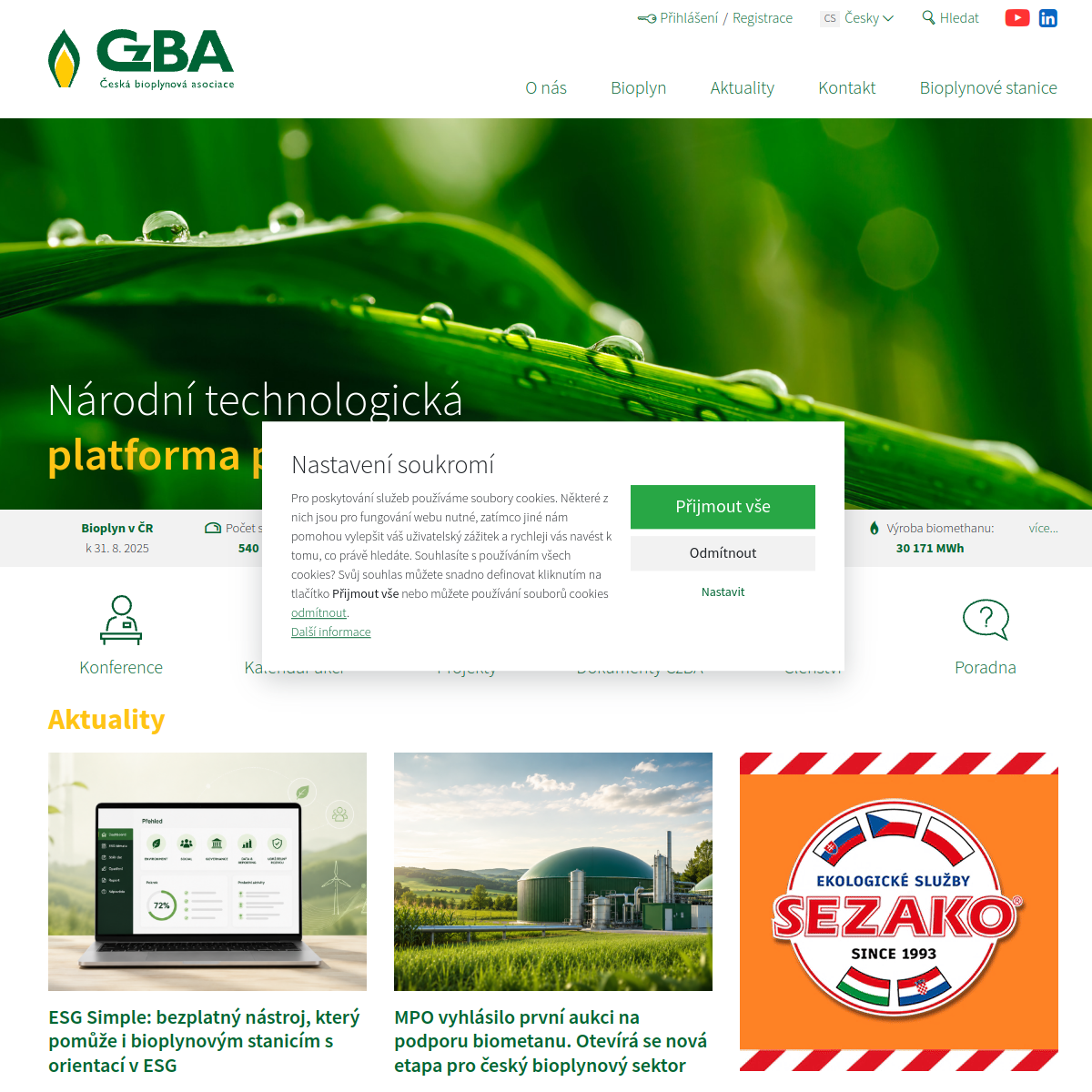 Česká bioplynová asociace z.s. website