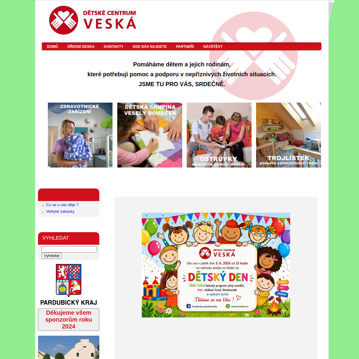 Dětské centrum Veská website
