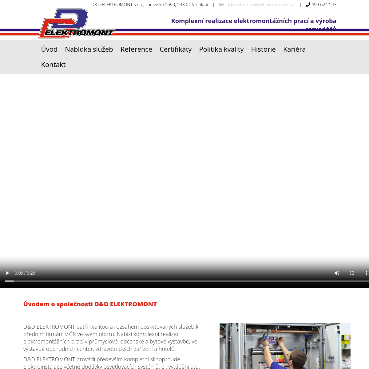 D & D ELEKTROMONT, s.r.o. website