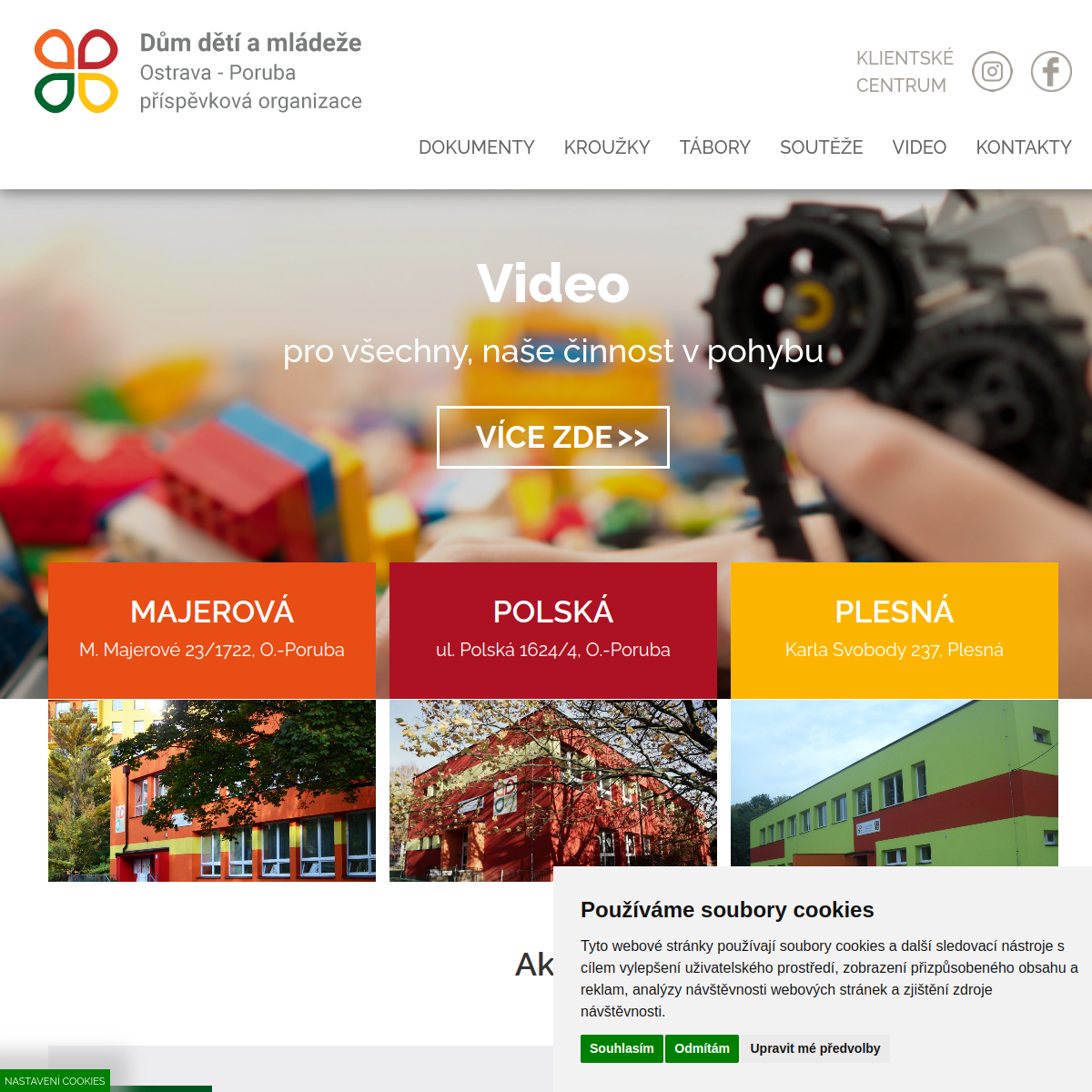Dům dětí a mládeže, Ostrava - Poruba website