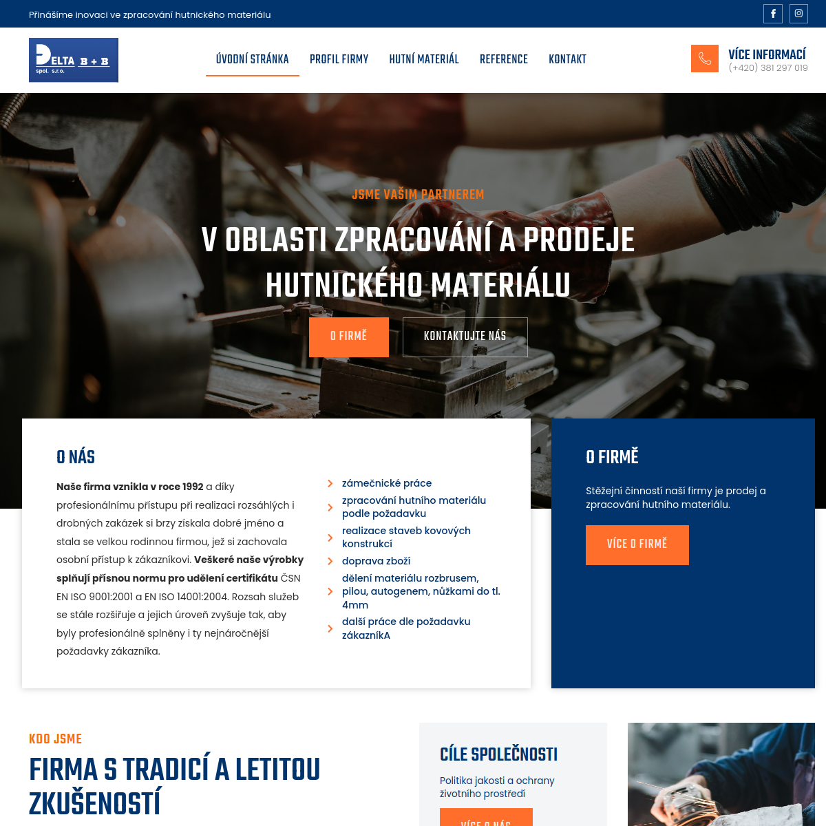 DELTA B+B, spol. s r.o. website