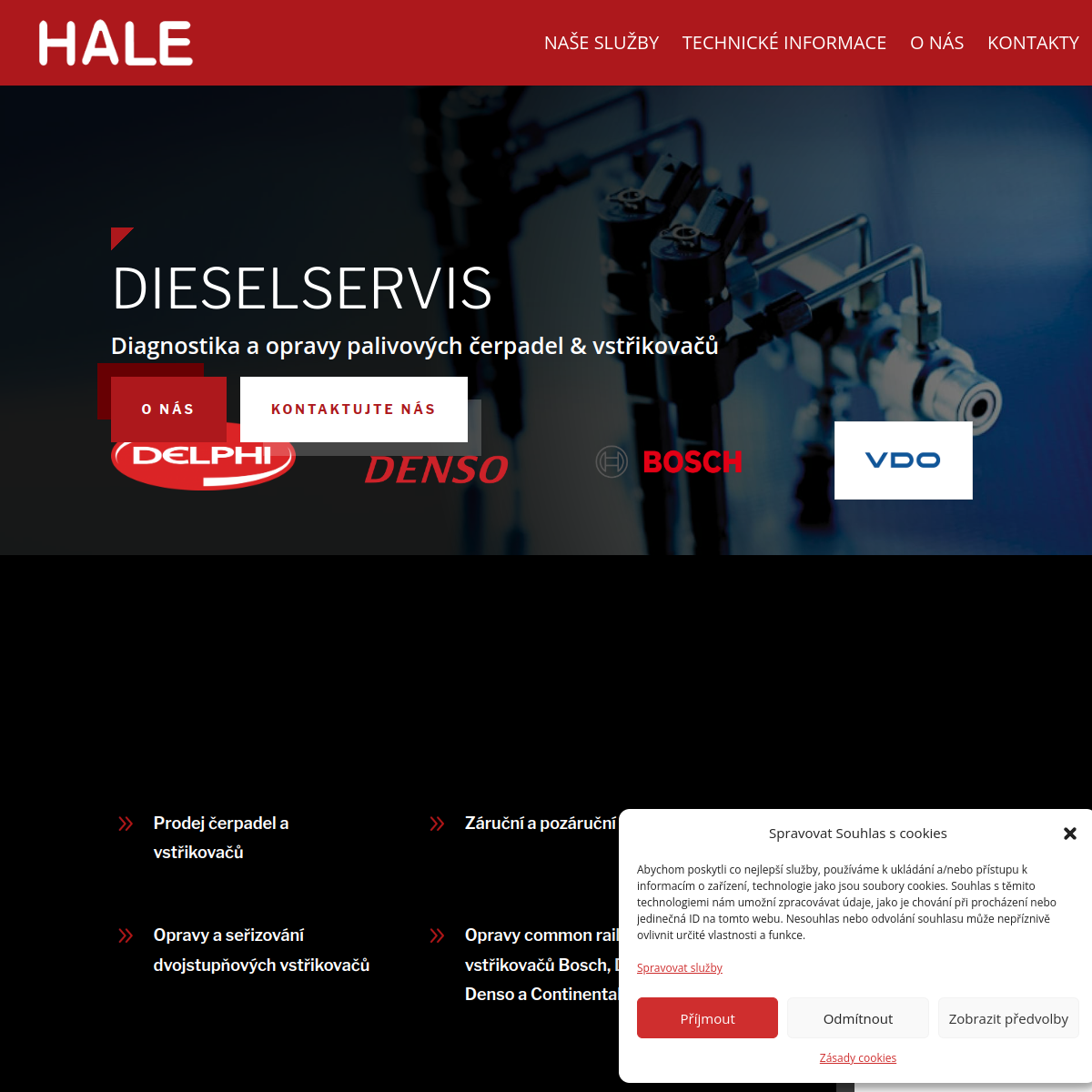 HALE Dieselservis website