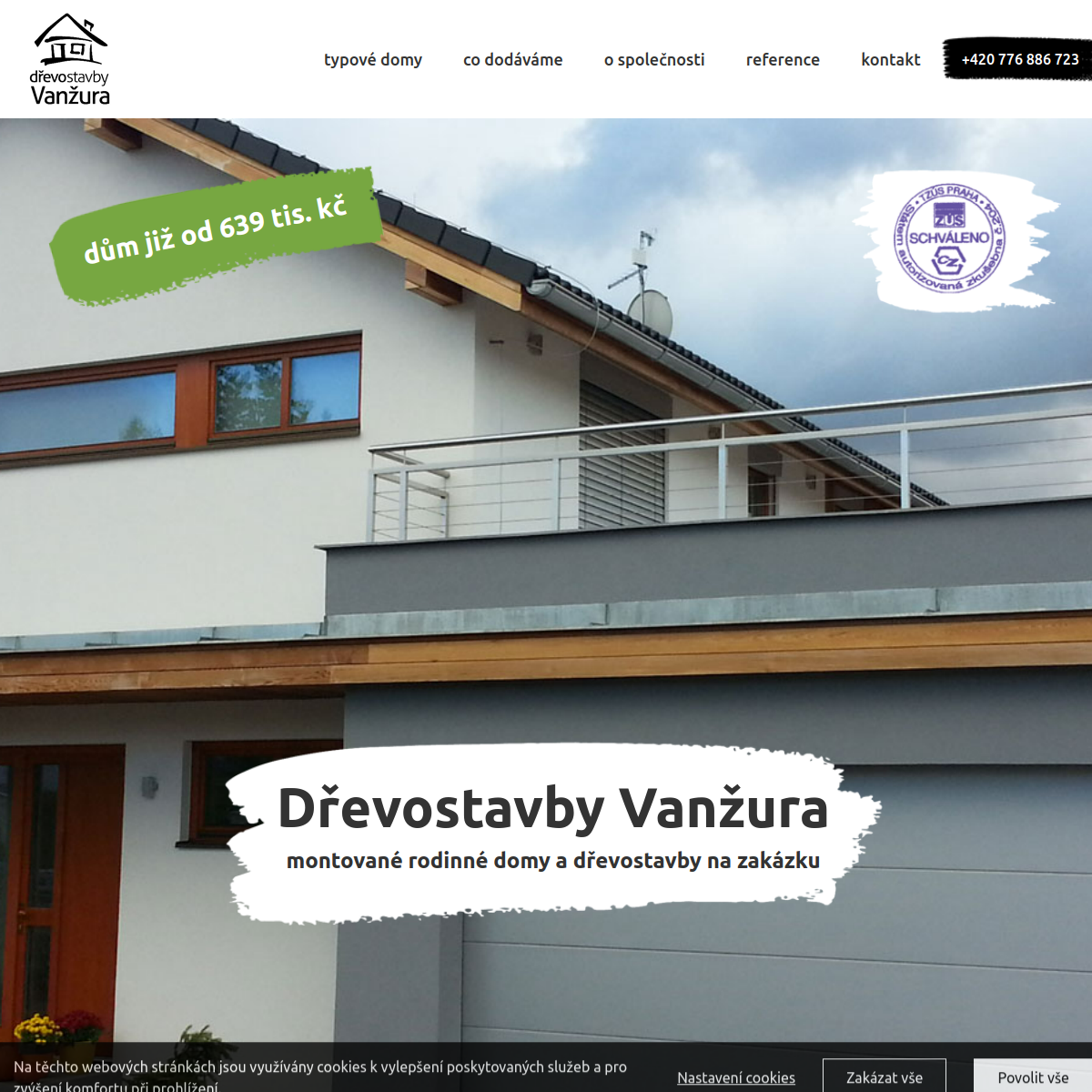 Dřevostavby Vanžura, s.r.o. website