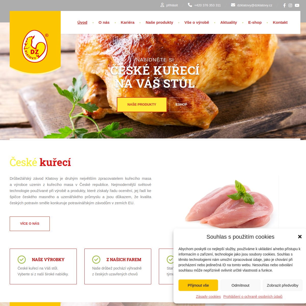 Drůbežářský závod Klatovy, a.s. website