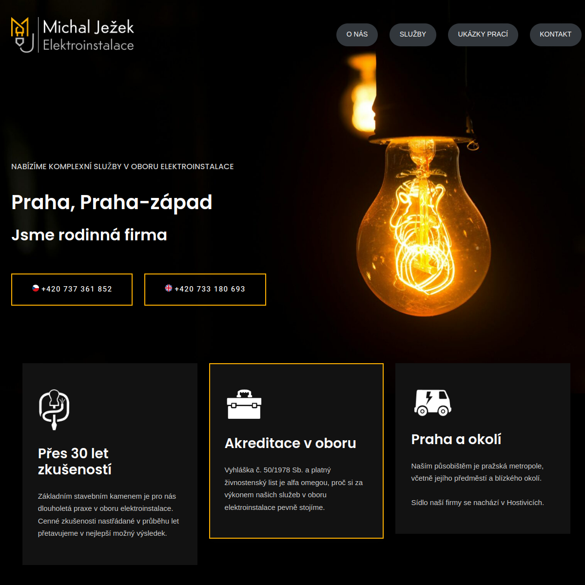 Elektrikář - Michal Ježek website