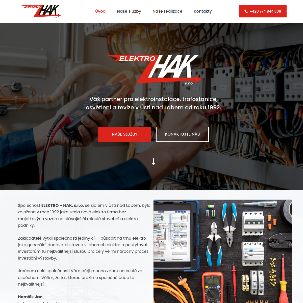 ELEKTRO - HAK, s.r.o. website