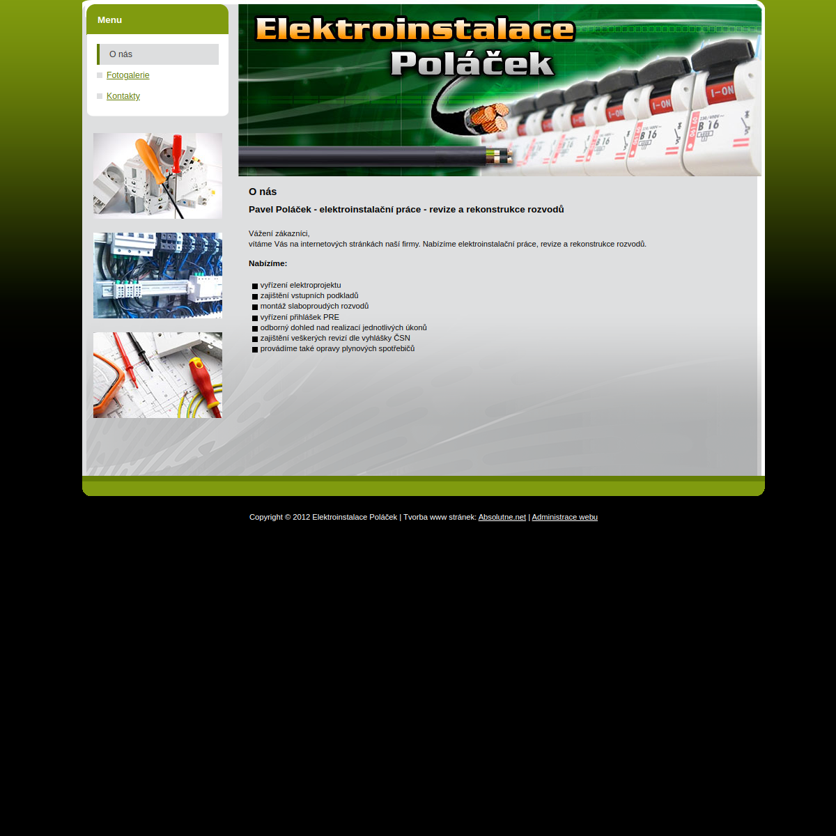 Elektroinstalace Poláček website