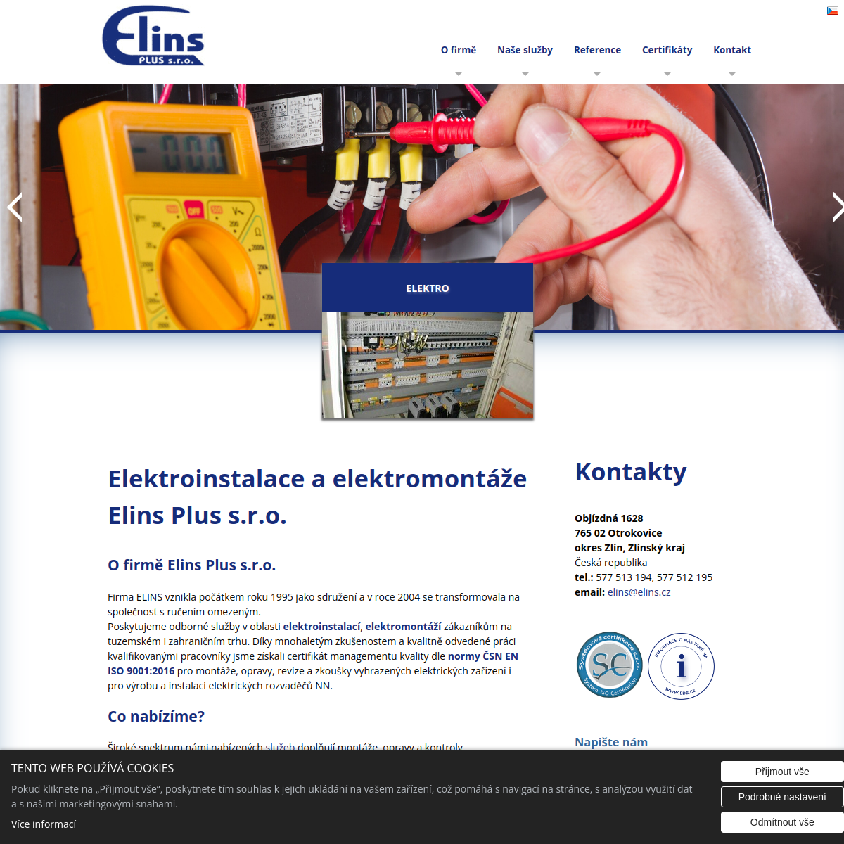 ELINS PLUS, s.r.o. website