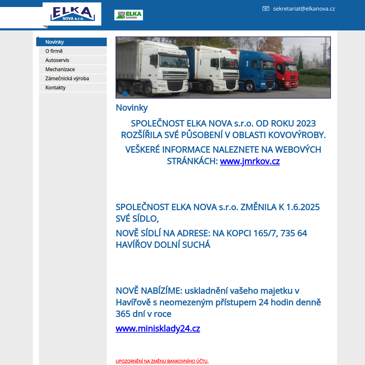 ELKA NOVA s.r.o. website