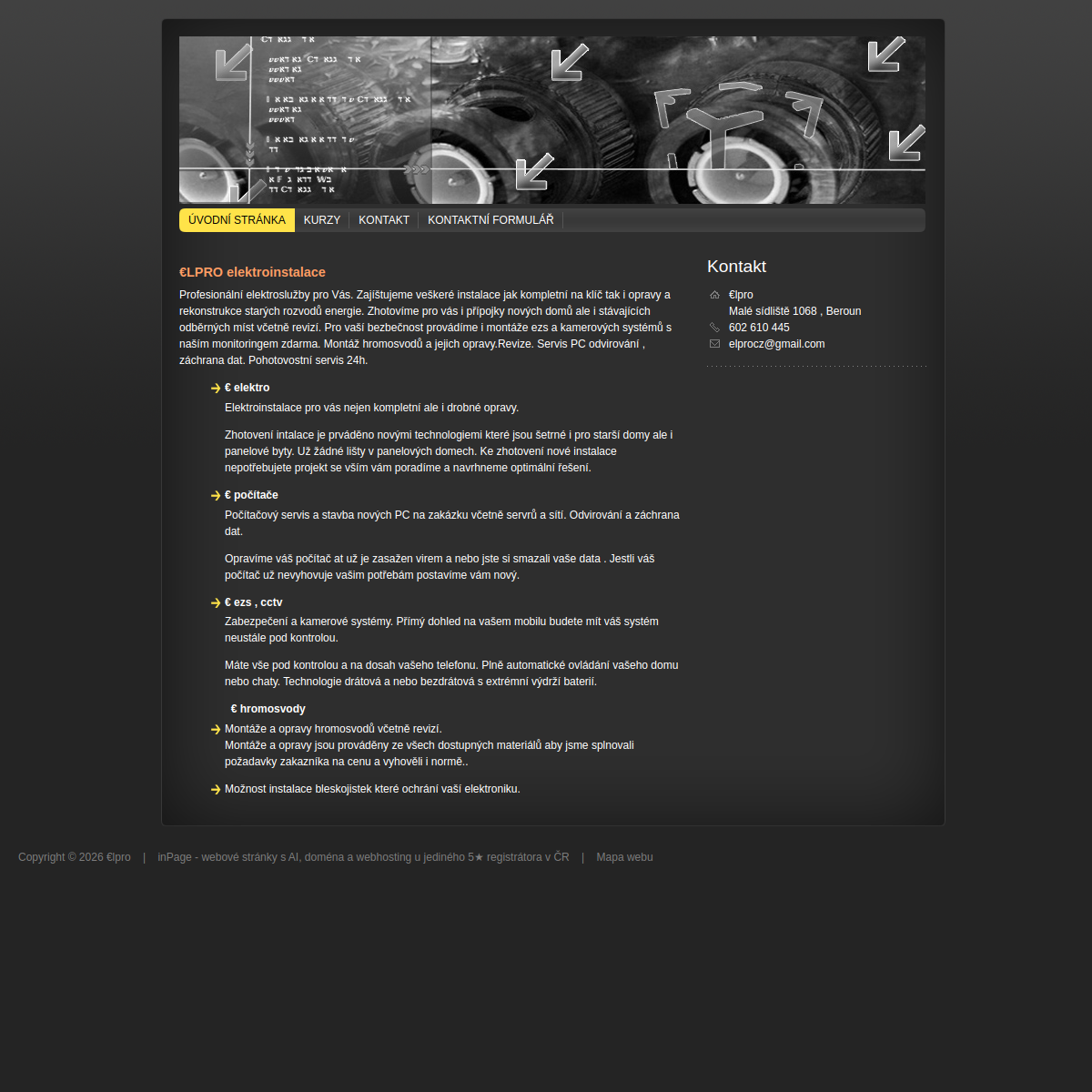 €LPRO elektroinstalace website