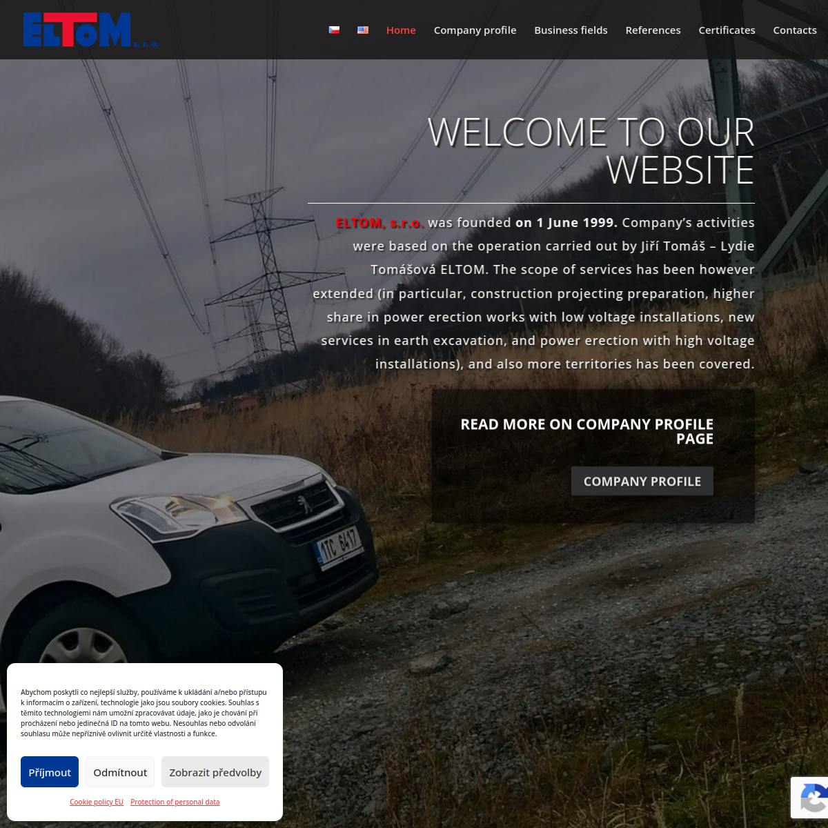 ELTOM, s.r.o. website