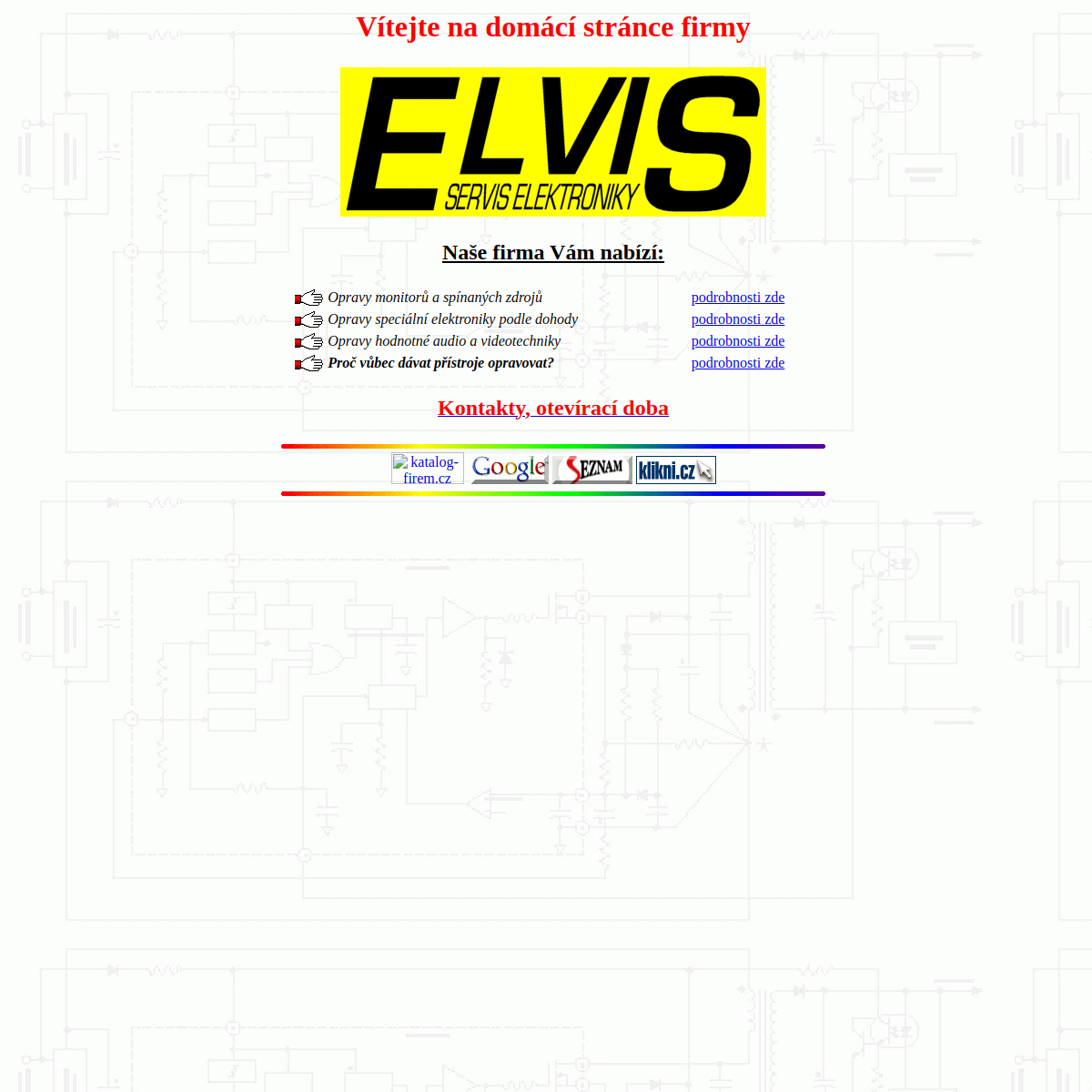 ELVIS - servis elektroniky website