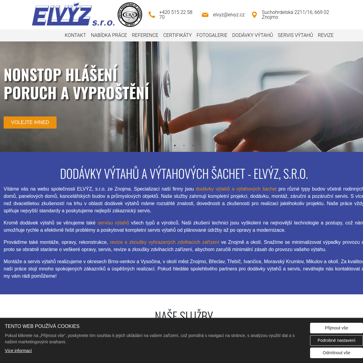 ELVÝZ, s.r.o. website