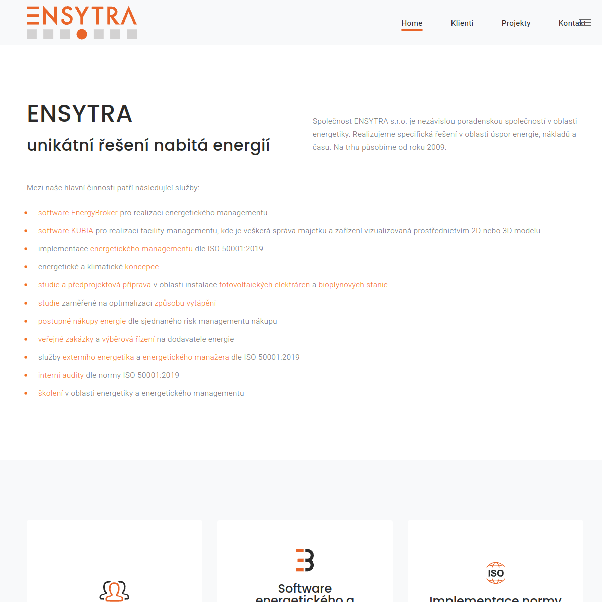 ENSYTRA, s.r.o. website