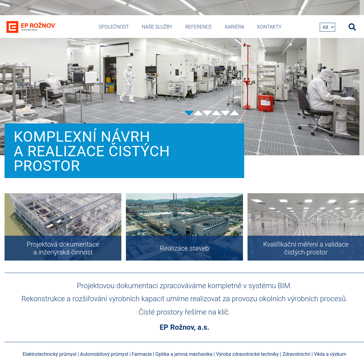 EP Rožnov, a.s. website