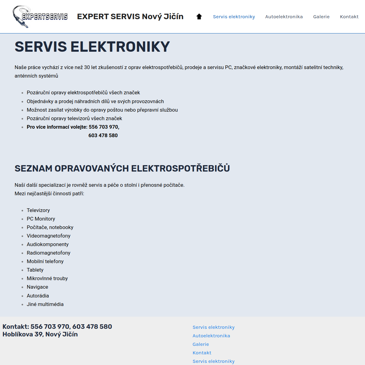 Elektro Expert servis website