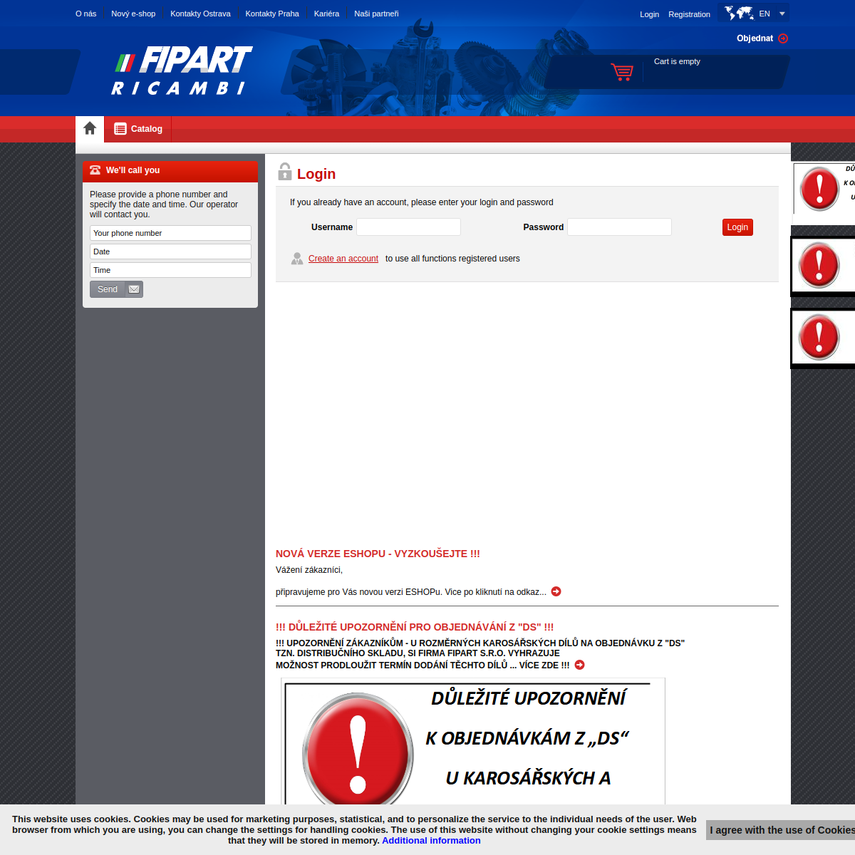 FIPART, s.r.o. website