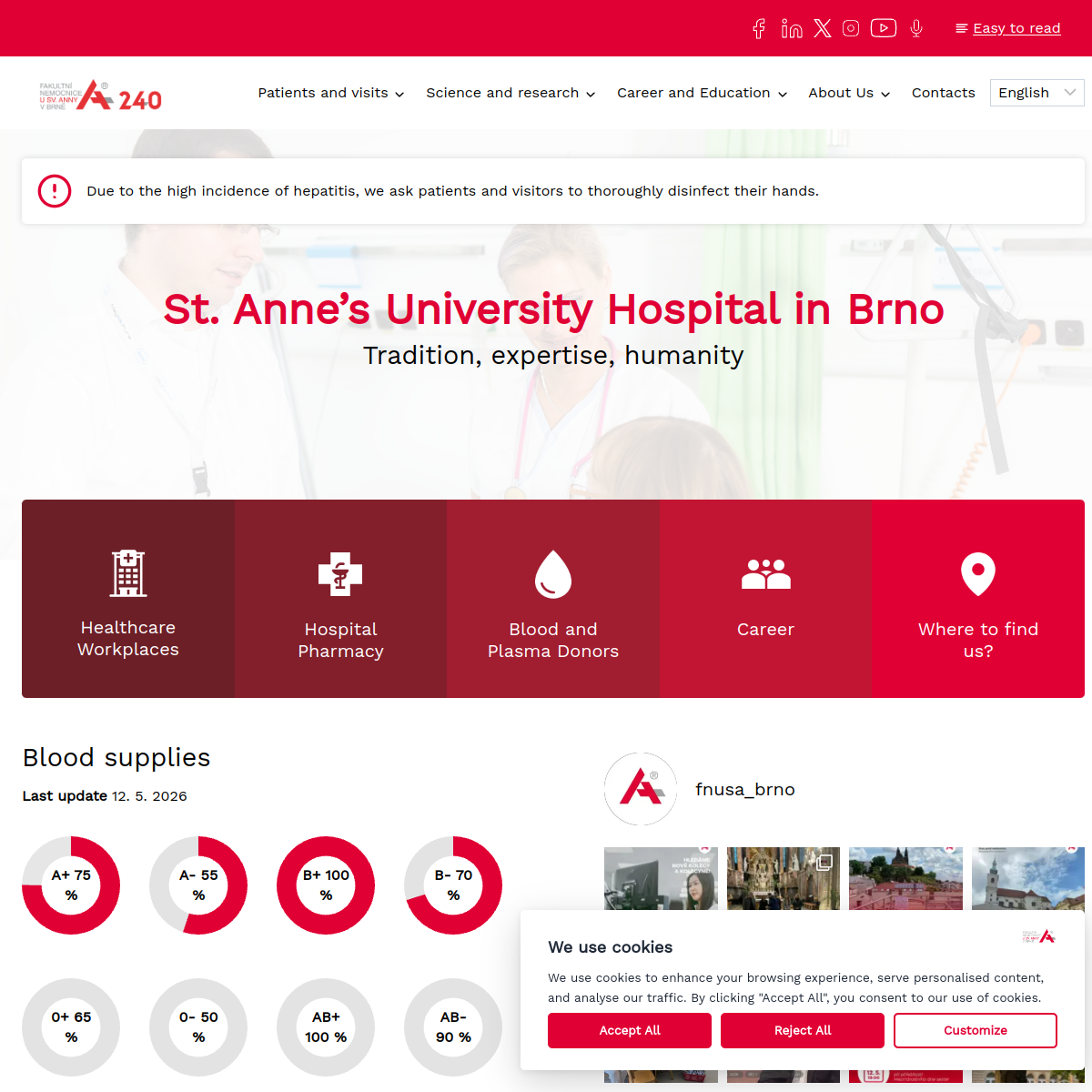 Fakultní nemocnice u sv. Anny v Brně website