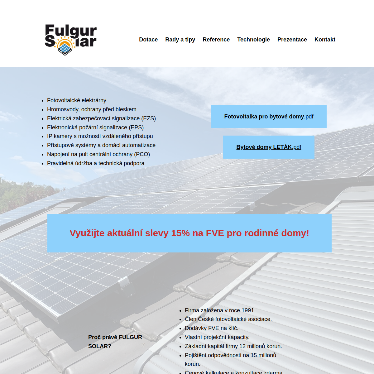Fulgursolar website