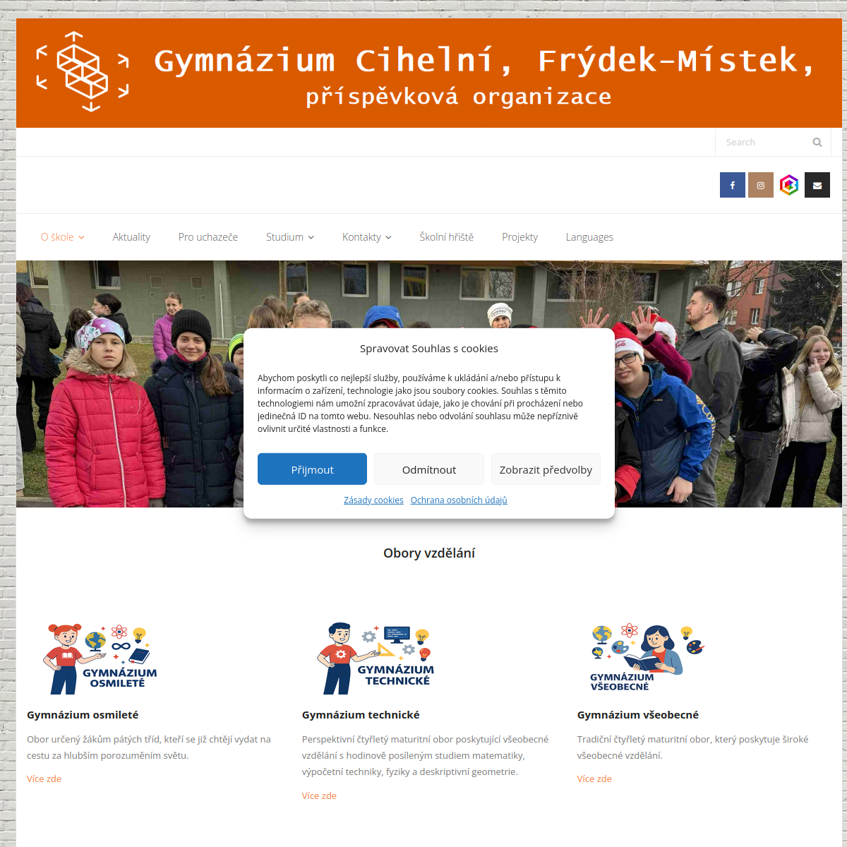 Gymnázium Cihelní Frýdek-Místek website