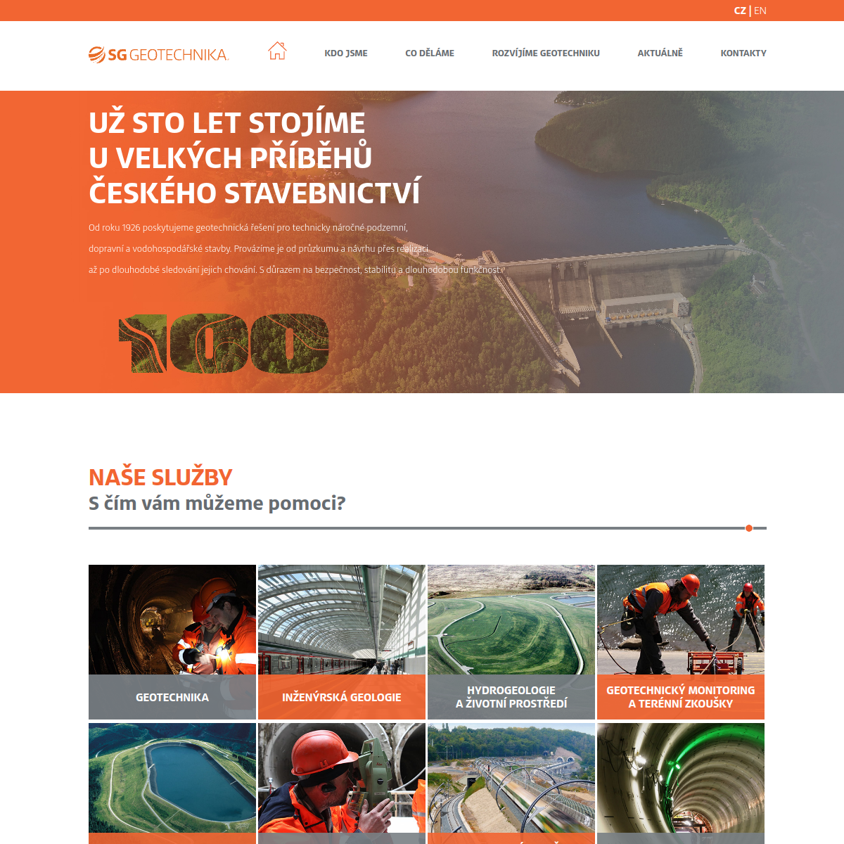SG Geotechnika a.s. website