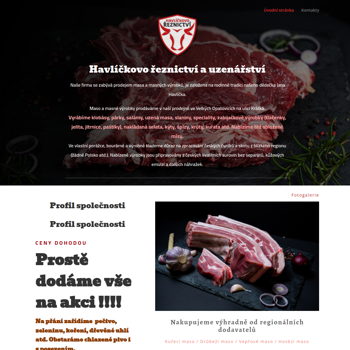 Havlíčkovo řeznictví a uzenářství website