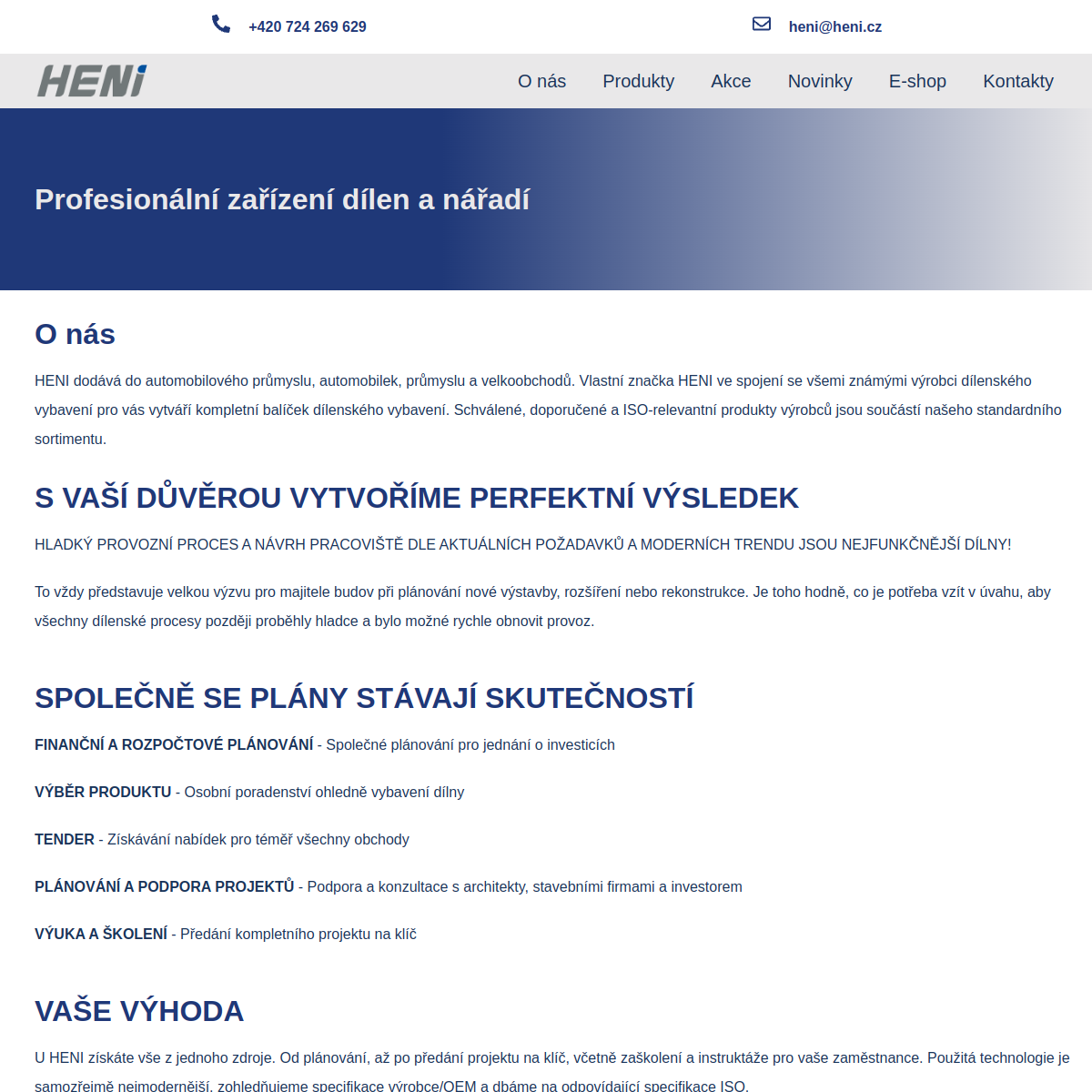 HENI CZ website
