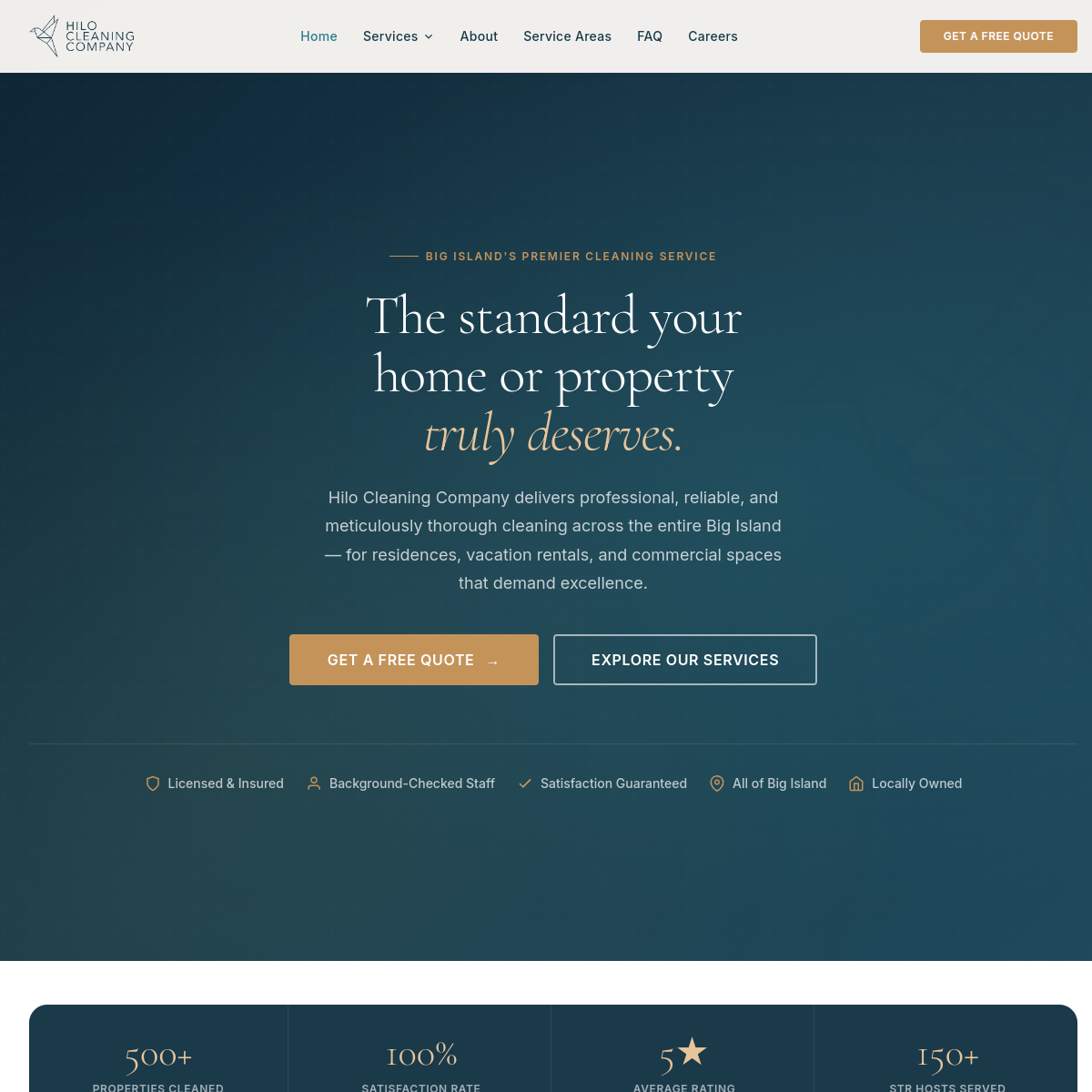 Hilo Cleaning Company website