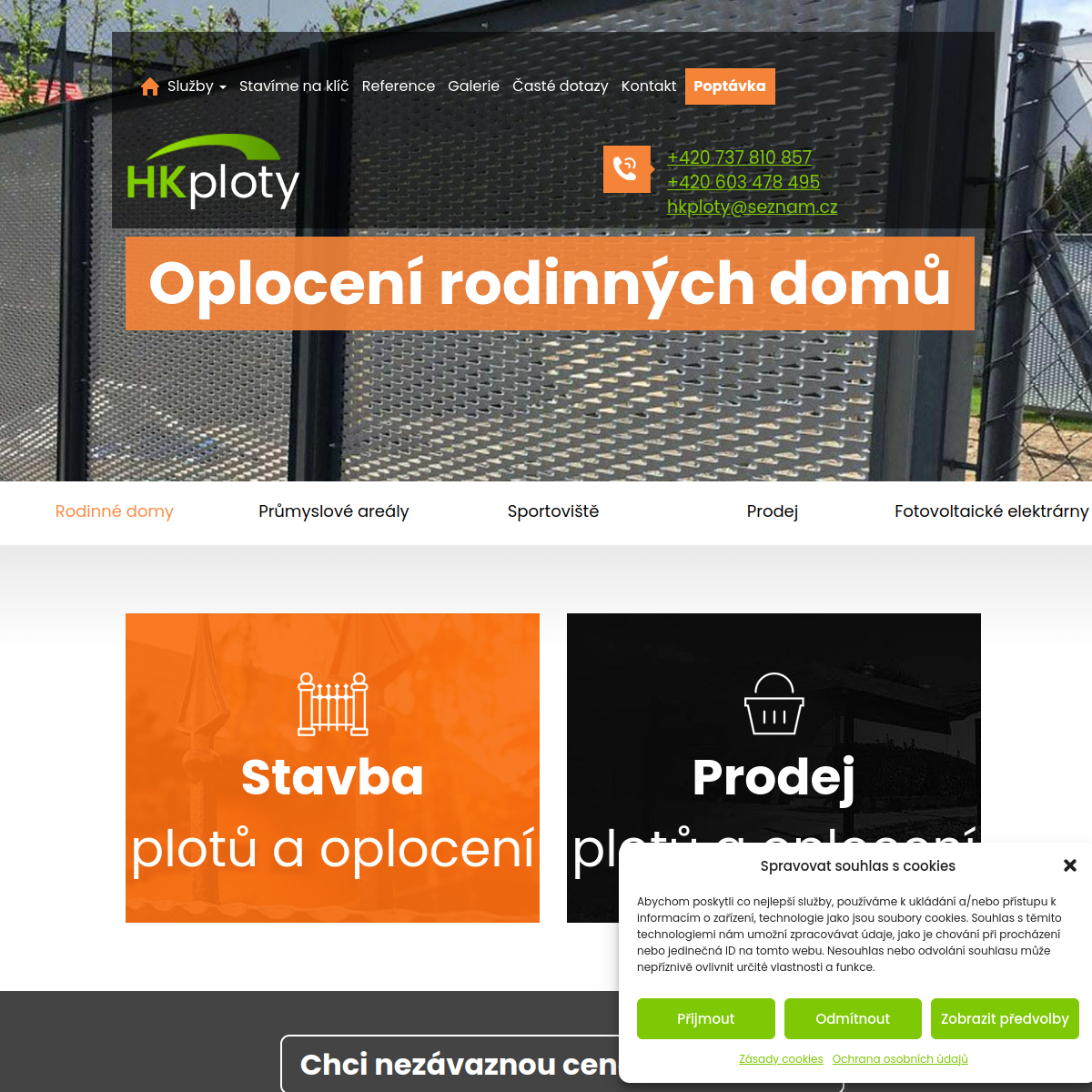 Petr Hanák - HK ploty website