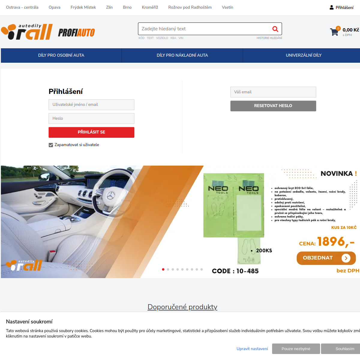 RALL autodíly website