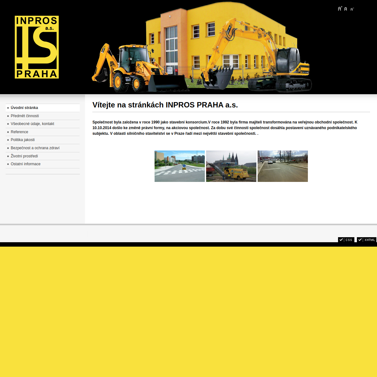 INPROS PRAHA, a.s. website