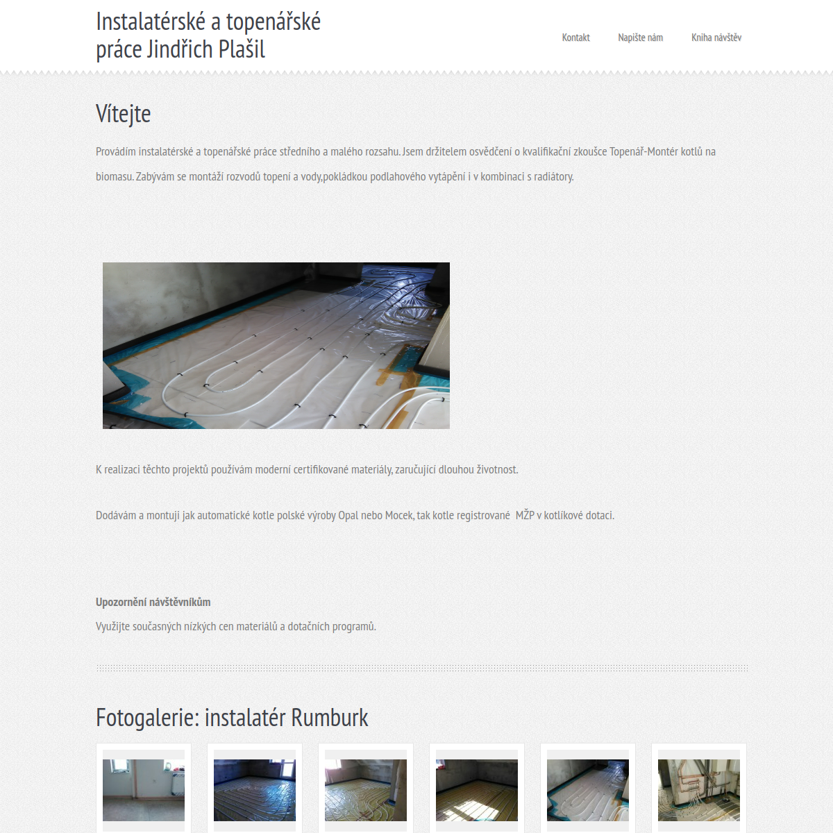 Instalatér Jindřich Plašil website