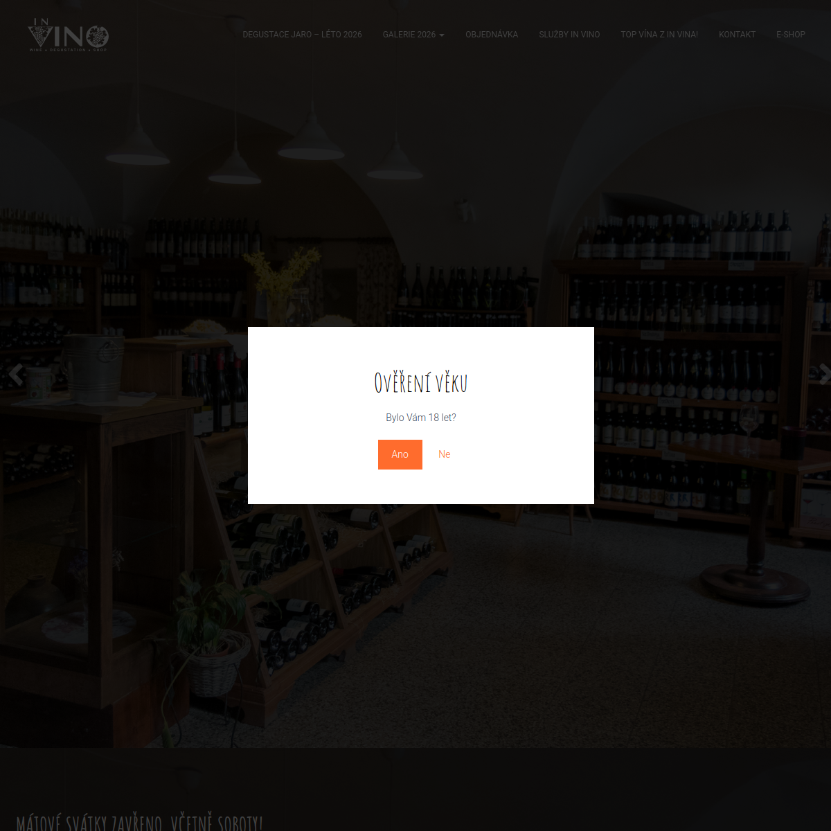 VINOTÉKA IN VINO website