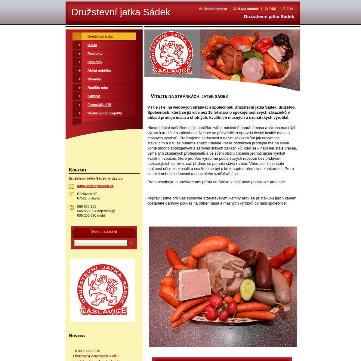 Družstevní jatka Sádek website