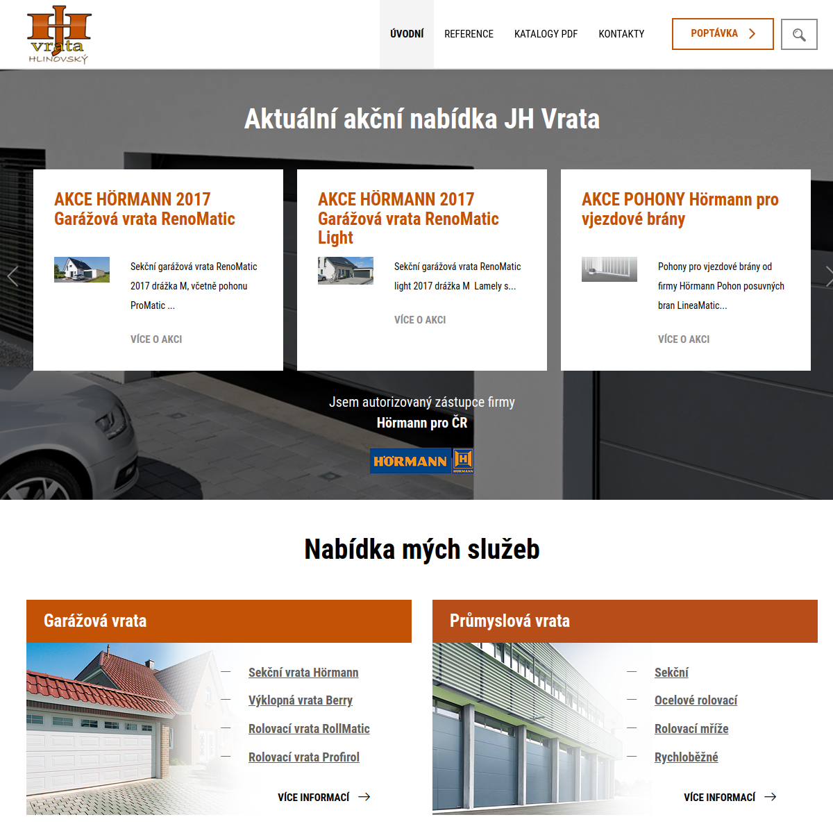 JH-vrata Hlinovský website