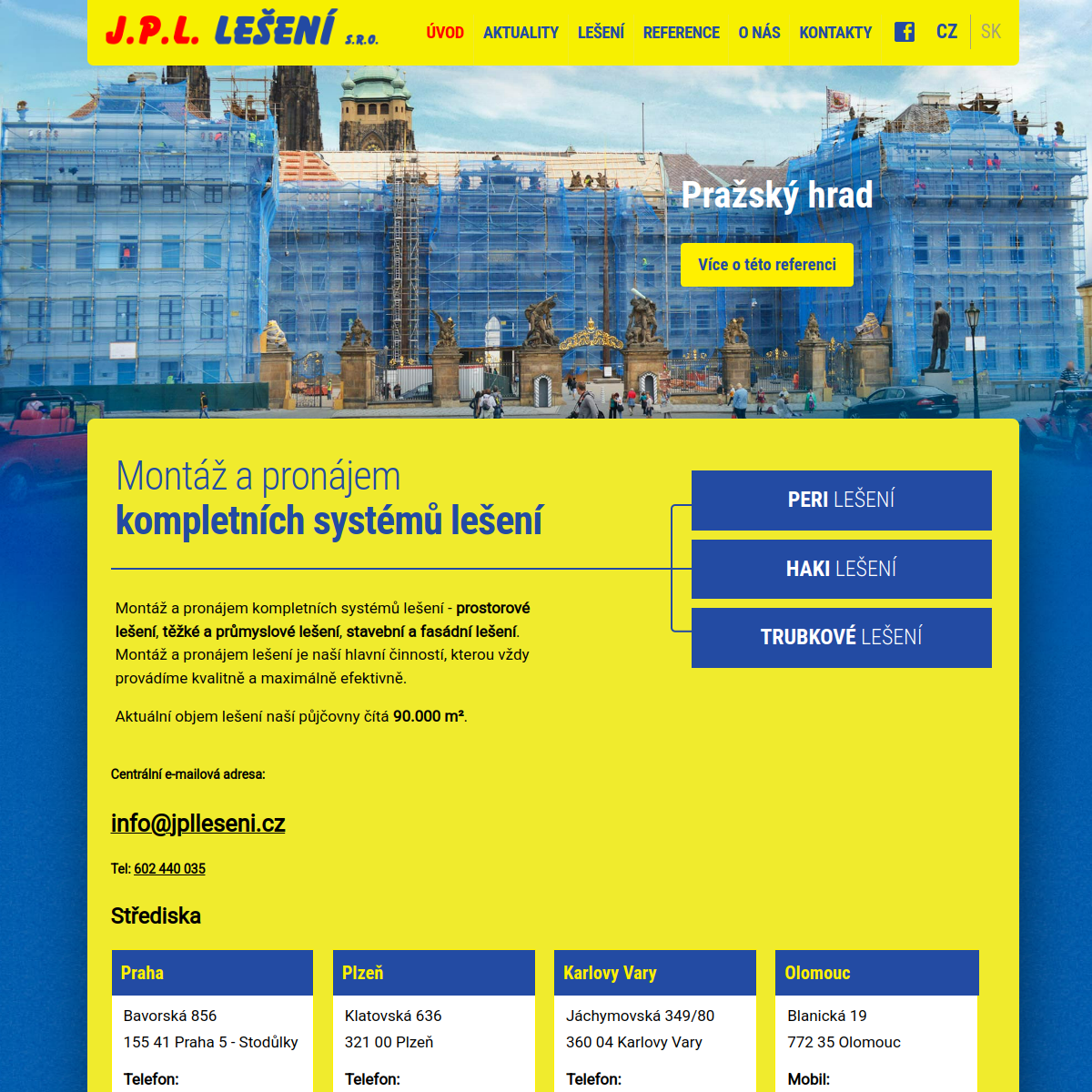 J.P.L. LEŠENÍ s.r.o. website